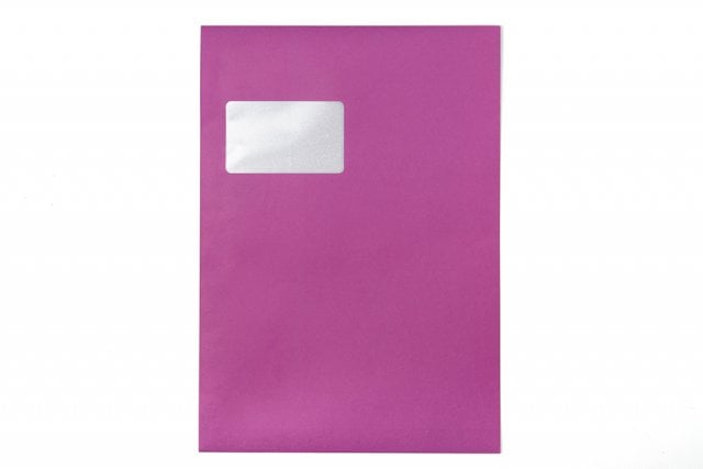 Buste DIN C4 adesive con finestra, stampa rosa