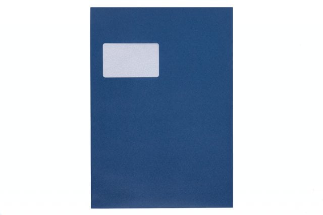Buste DIN C4 adesive con finestra, stampa blu scuro