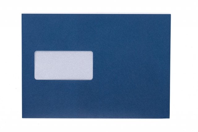 Buste DIN C5 adesive con finestra, stampa blu scuro