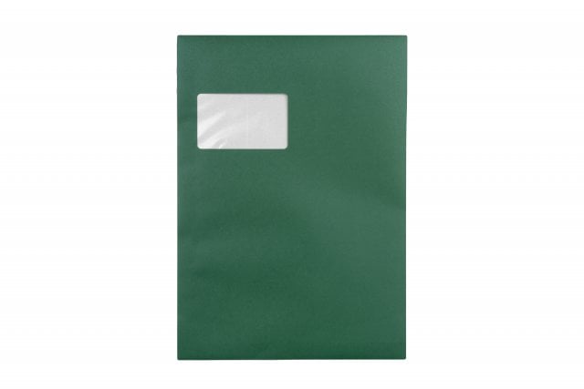 Buste DIN C4 adesive con finestra, stampa verde scuro