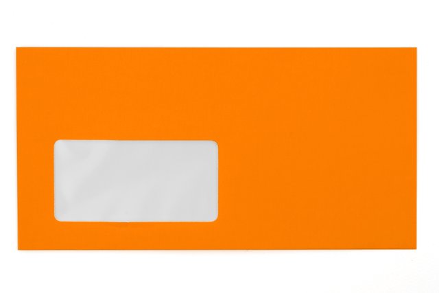 Buste DIN lunghe con finestra, arancione neon