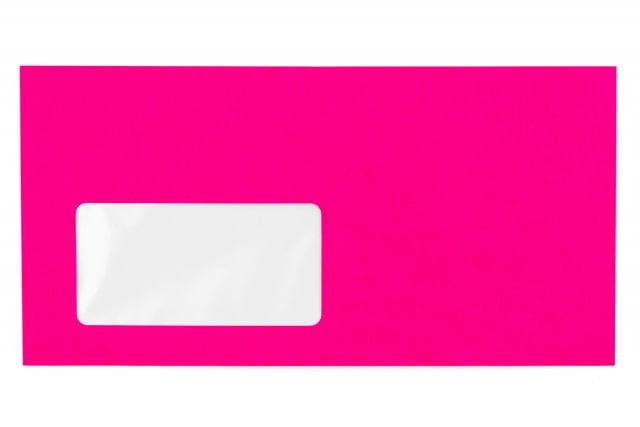Buste DIN lunghe con finestra, rosa neon