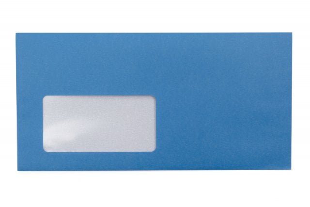 Buste DIN lunghe con finestra, stampa blu
