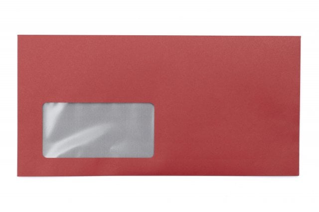 Buste DIN lungo+ con finestra, stampa rossa