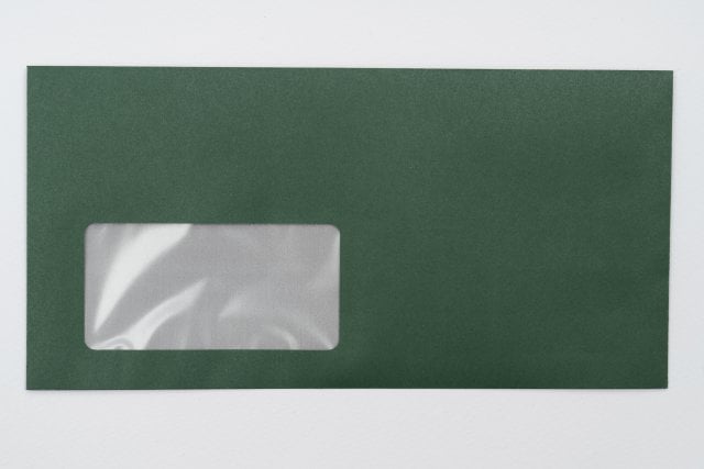 Buste DIN lunghe+ con finestra, stampa verde scuro