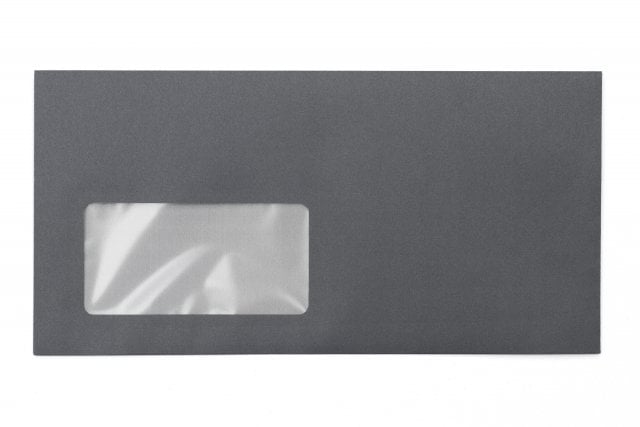 Buste DIN lungo+ con finestra, stampa grigio scuro