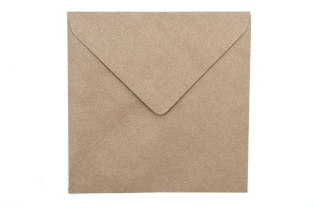 Buste quadrate 155x155 mm, carta kraft Natron a coste