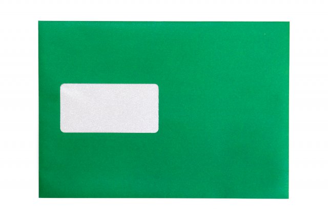 Buste DIN C5 adesive con finestra, stampa verde