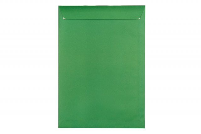 Buste DIN C4 adesive, stampate in verde