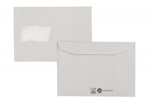 Buste DIN C5, grigio riciclato con finestra