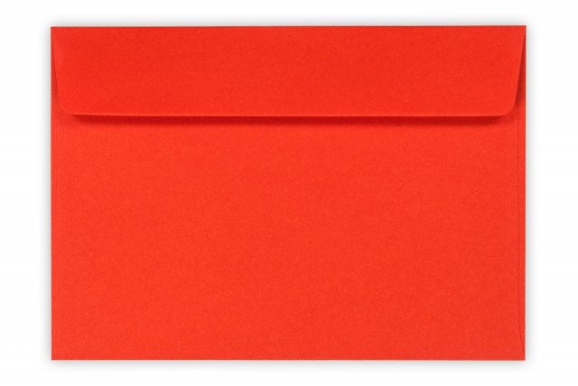 Buste DIN C6 adesive, rosso fluorescente