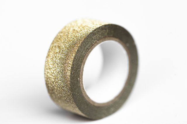 Nastro adesivo glitterato oro, lunghezza 9 m, larghezza 15 mm