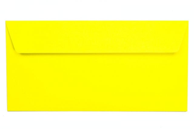 Buste DIN lunghe adesive, giallo neon