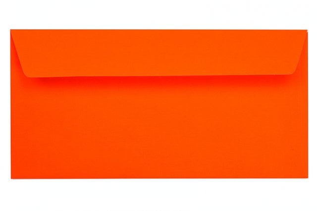 Buste DIN lunghe adesive, rosso neon