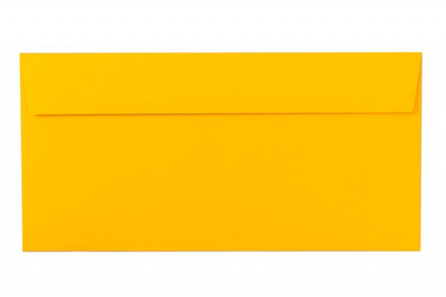 Buste DIN lunghe adesive, giallo intenso