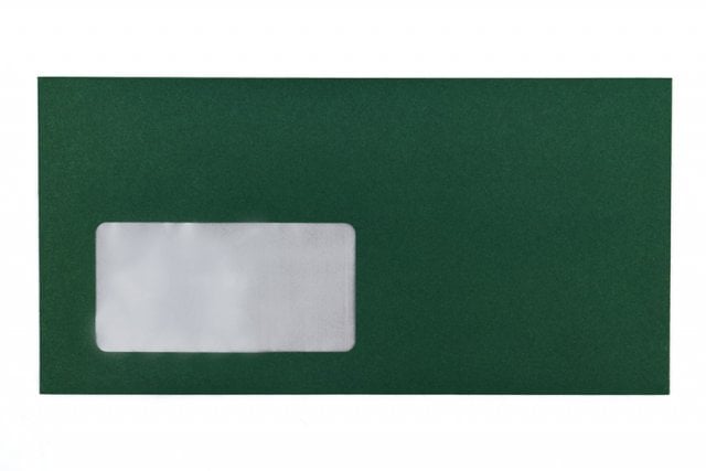 Buste DIN lunghe con finestra, stampa verde scuro