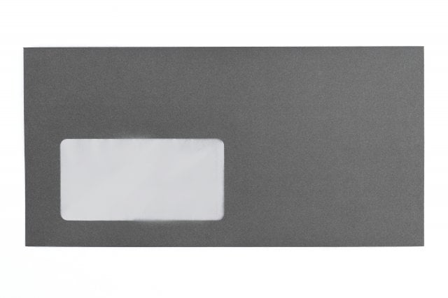 Buste DIN lunghe con finestra, stampa grigio scuro