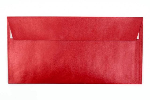 Buste DIN lunghe adesive, rosso madreperla