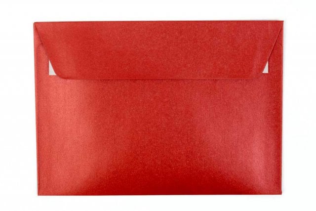 Buste DIN C6 adesive, rosso madreperla