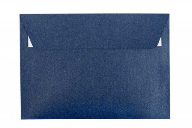 Buste DIN C6 adesive, blu scuro madreperlato