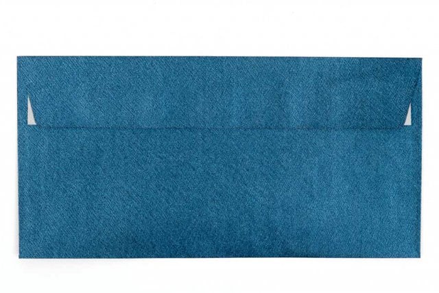 Buste DIN lunghe adesive, struttura metallica blu