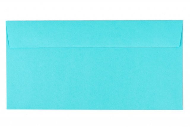 Buste DIN lunghe adesive, blu medio