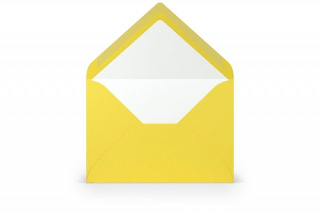 Buste DIN B6, foderate di giallo