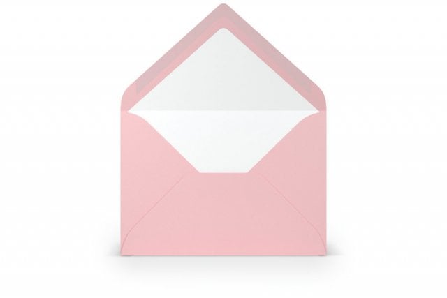 Buste DIN B6, foderate di rosa
