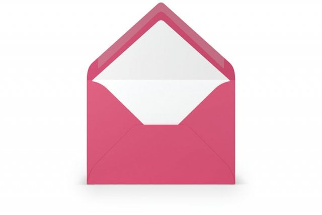 Buste DIN B6, foderate di rosa