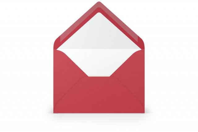 Buste DIN B6, foderate di rosso