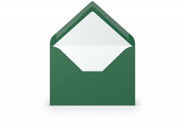 Buste DIN B6, foderate di verde scuro