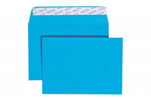 Buste Elco DIN C6 adesive, blu intenso