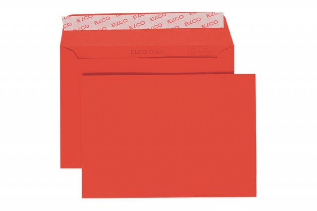 Buste Elco DIN C6 adesive, rosso intenso