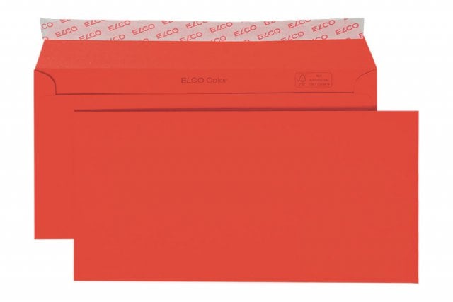 Buste Elco DIN lunghe+ adesive, rosso intenso