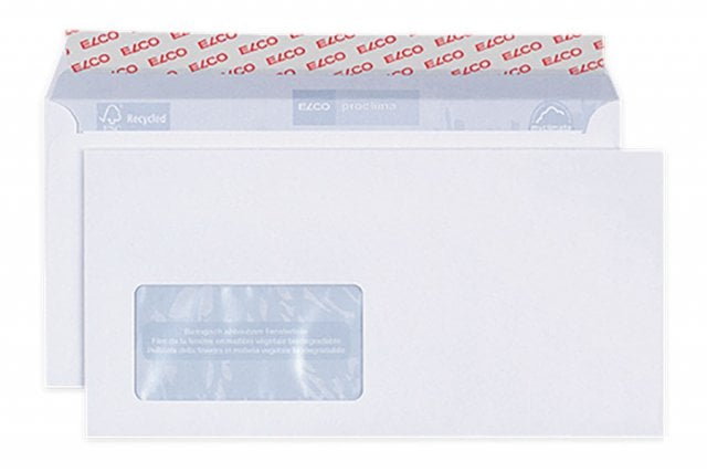 Buste Elco Proclima DIN lunghe+ adesive, bianche con finestra