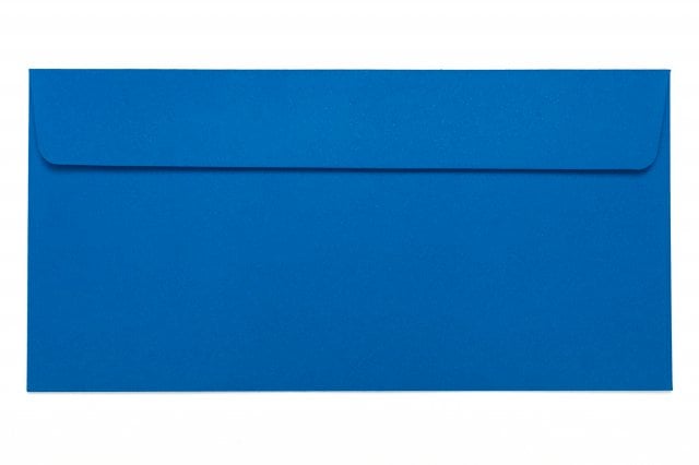 Buste DIN lunghe adesive, blu royal