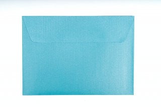 Buste DIN C6 adesive, blu madreperla