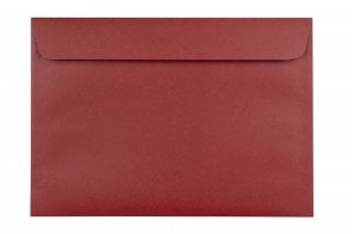 Buste DIN C5 adesive sensibili alla pressione, stampa rosso scuro