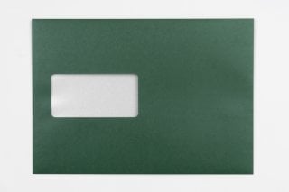 Buste DIN C5 adesive con finestra, stampa verde scuro