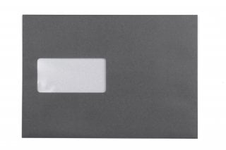 Buste DIN C5 adesive con finestra, stampa grigio scuro