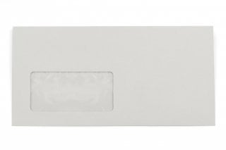 Buste DIN lunghe, grigio riciclato con finestra