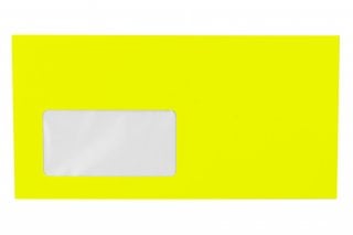 Buste DIN lunghe con finestra, giallo neon