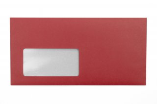 Buste DIN lunghe con finestra, stampa rossa