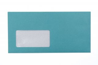 Buste DIN lunghe con finestra, stampa turchese