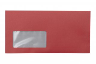 Buste DIN lungo+ con finestra, stampa rossa
