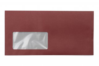 Buste DIN lungo+ con finestra, stampa rosso scuro