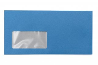 Buste DIN lungo+ con finestra, stampa blu