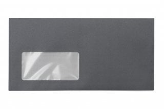 Buste DIN lungo+ con finestra, stampa grigio scuro