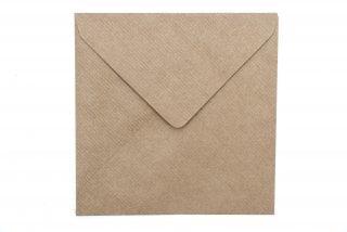 Buste quadrate 155x155 mm, carta kraft Natron a coste