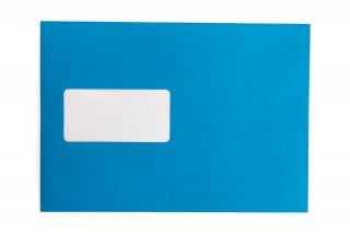Buste DIN C5 adesive con finestra, stampa blu
